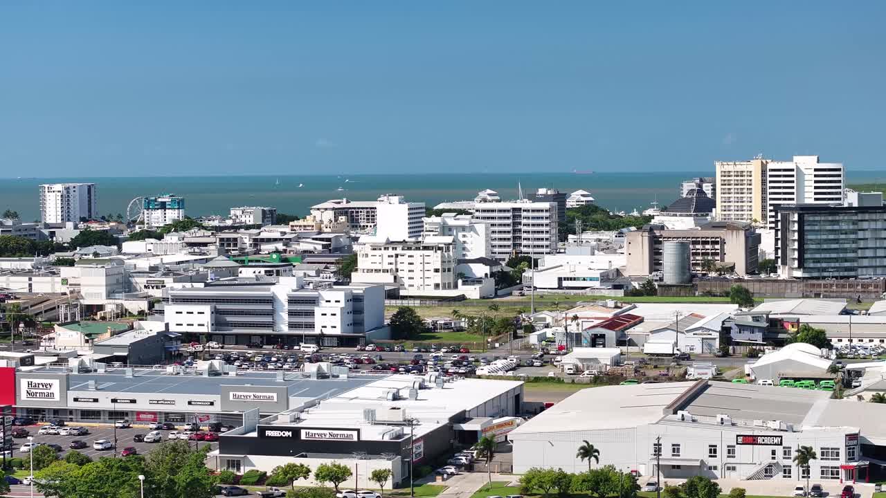 Cairns, Queensland, Australia - A Bustling Contemporary Urban Setting With an Efficient Infrastructure - Aerial Drone Shot