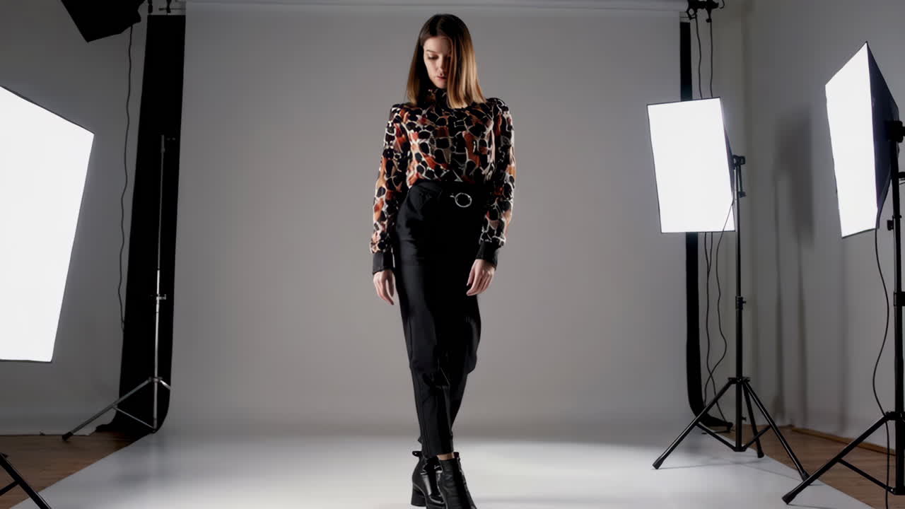 Woman Posing in a Studio