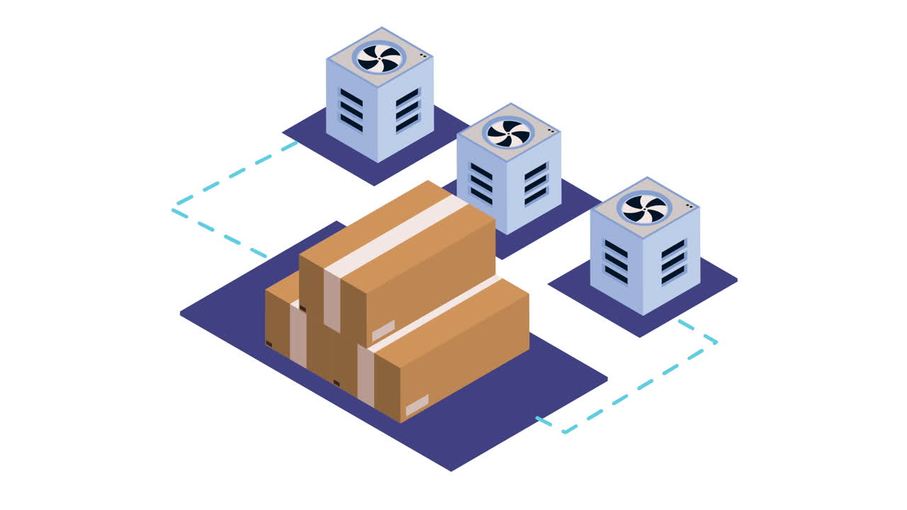 animación tecnológica del dispositivo de teléfono inteligente isométrico