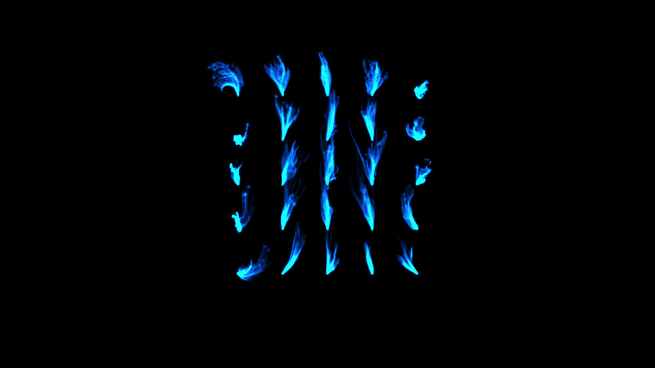 patrón de llamas azules abstractas en fondo negro