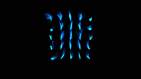 patrón de llamas azules abstractas en fondo negro