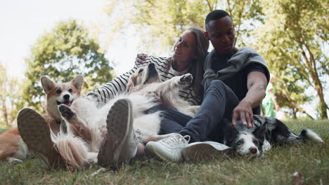 Couple-with-pets-oudoors