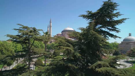 hagia sophia drone footage at sunset