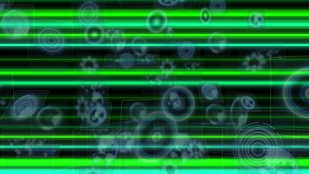 animación de rastros de luz sobre el procesamiento de datos