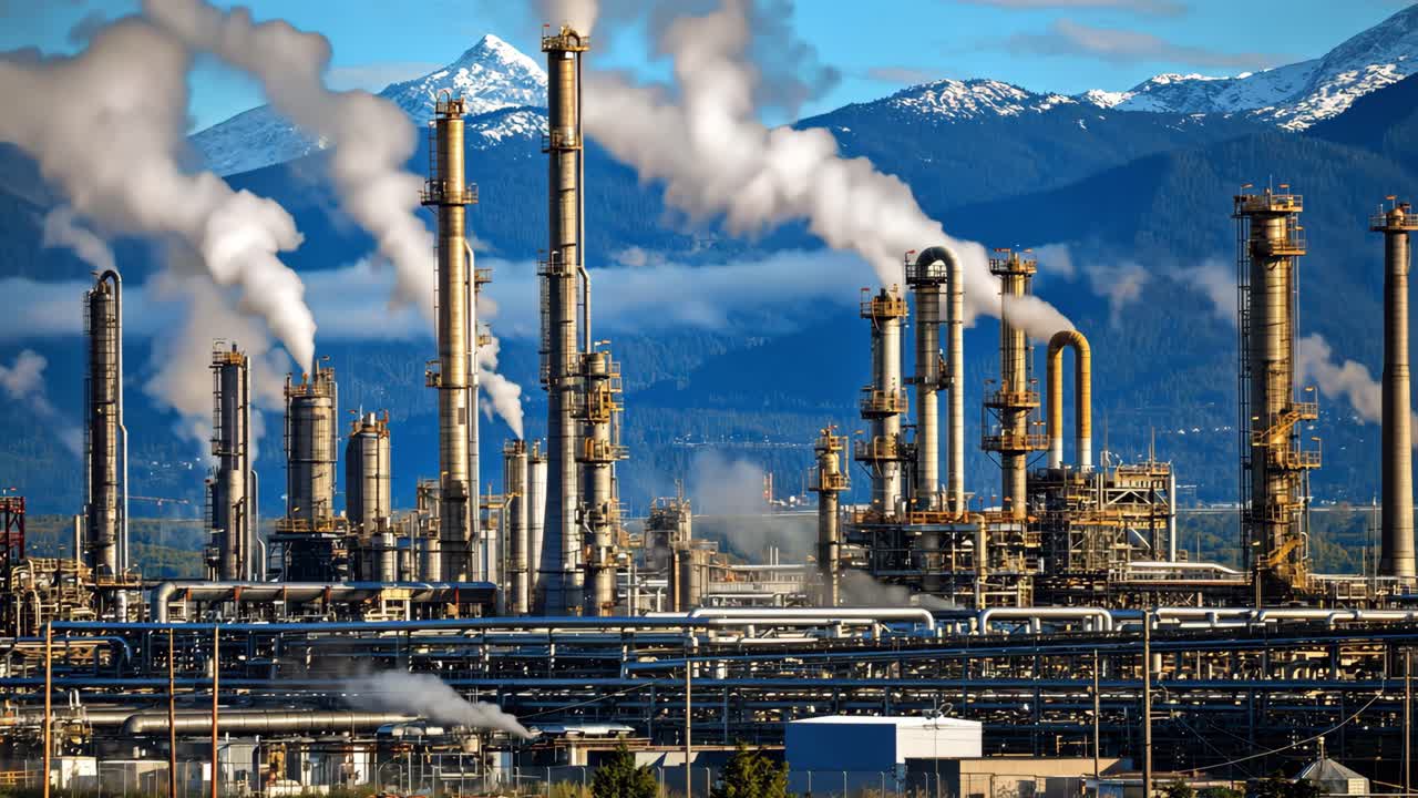 Industrial Oil Refinery Landscape
