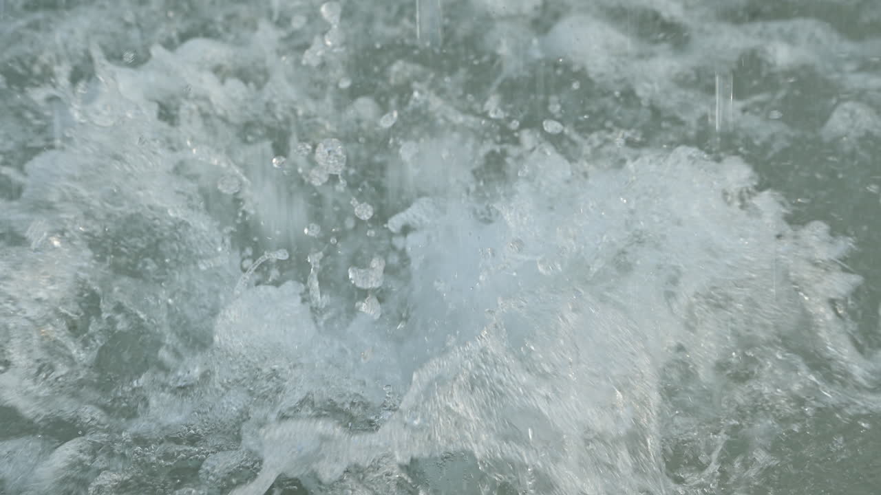Gushing water surface in slow motion, 120 fps 4k