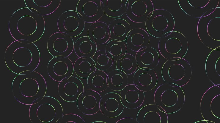 Floating circles on a black background