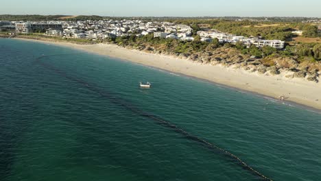 4K-60FPS-Aerial-View-of-Shark-Net-in-Coogee-Beach-Perth-Australia-Shark-Protection