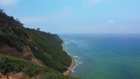 flying along the coastline at rancho palos verdes above the famous and picturesque beachhead near long beach, california