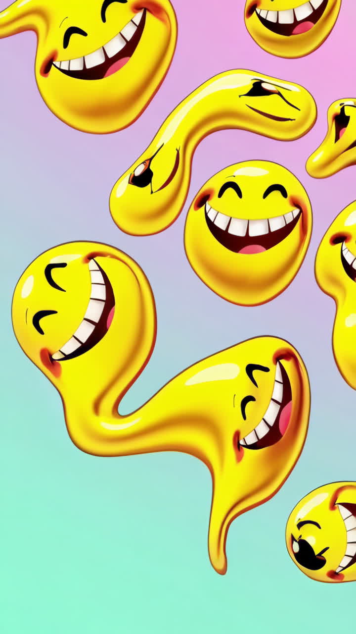 Whimsical Distorted Laughing Smiley Faces