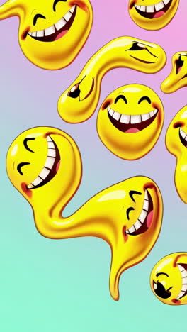 whimsical distorted laughing smiley faces