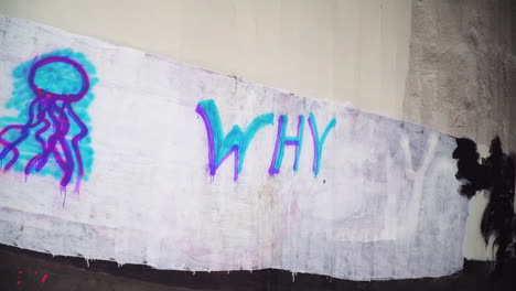 grafitti wall in abandoned warehouse