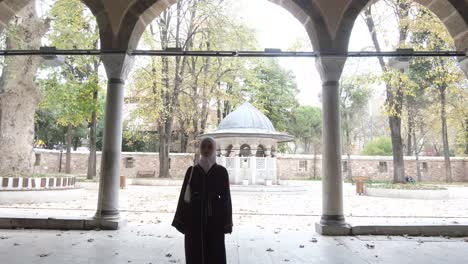 woman visiting mosque