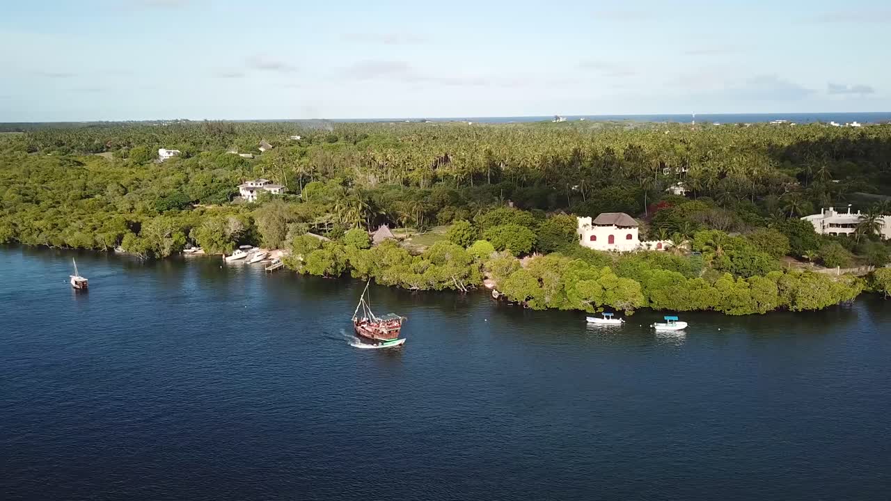 vista aérea del bosque de manglar en watamu