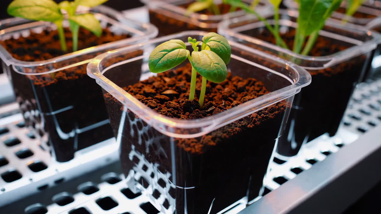 Seedlings in small pots
