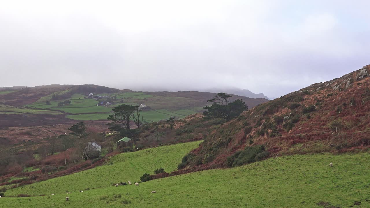 Winter in rural Ireland remote farmlands in West Cork wild beauty