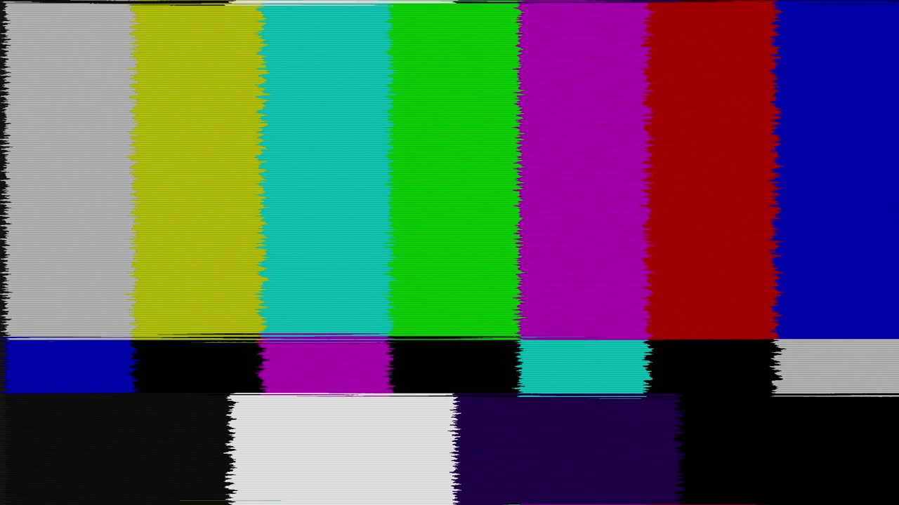 Television Test Pattern With Digital Glitch Interference