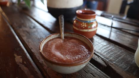 homemade mexican salsa served on a ranch