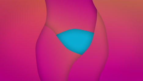 animación de capas abstractas de color rosa que se mueven sobre un fondo azul