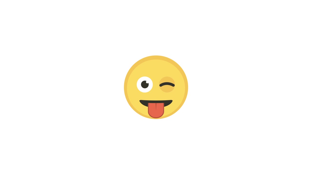 Animated Emoji Face Winking and Sticking Tongue Out