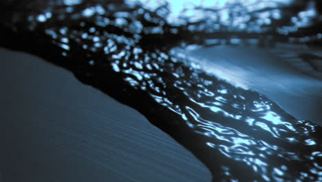 blue light in super slow motion reflecting on the water