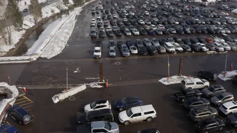 Snowy-parking-lot-in-Lake-Tahoe-aerial-4k