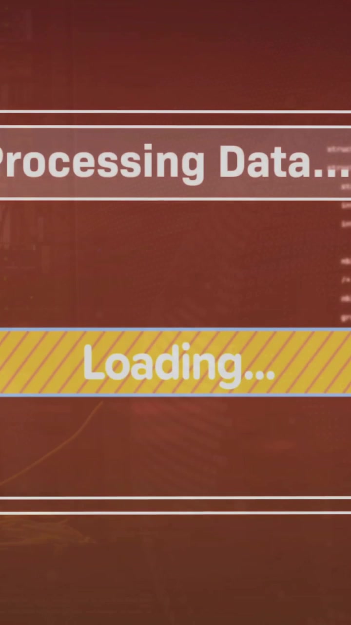 Animation of computer data processing over screen