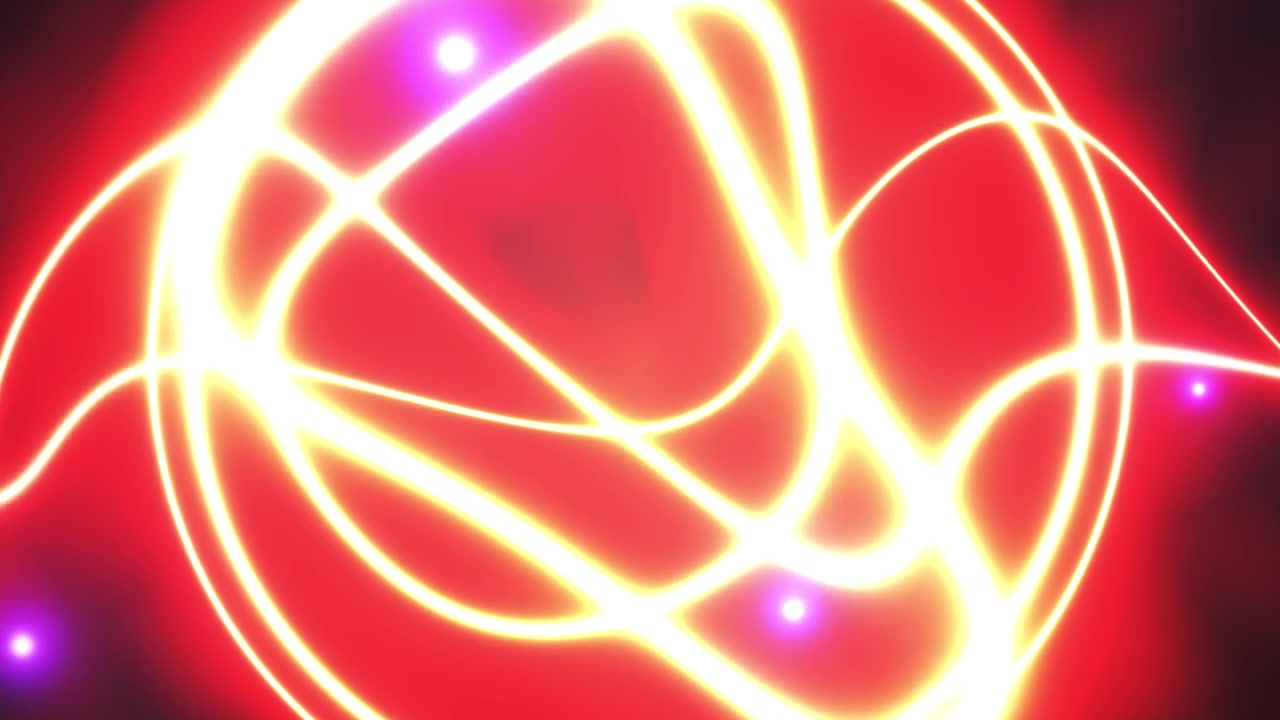 Energetic Abstract Light Trails and Particles on a Vibrant Red Background