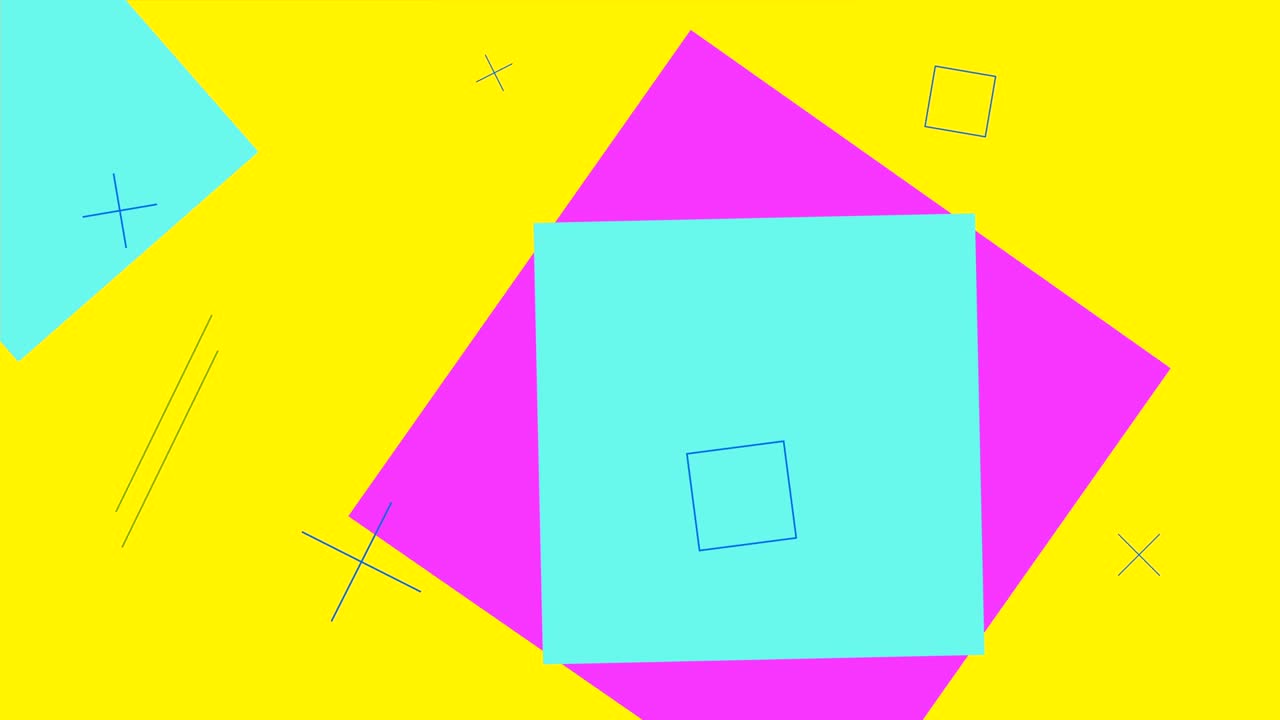 simple fondo de color amarillo en bucle con formas geométricas.