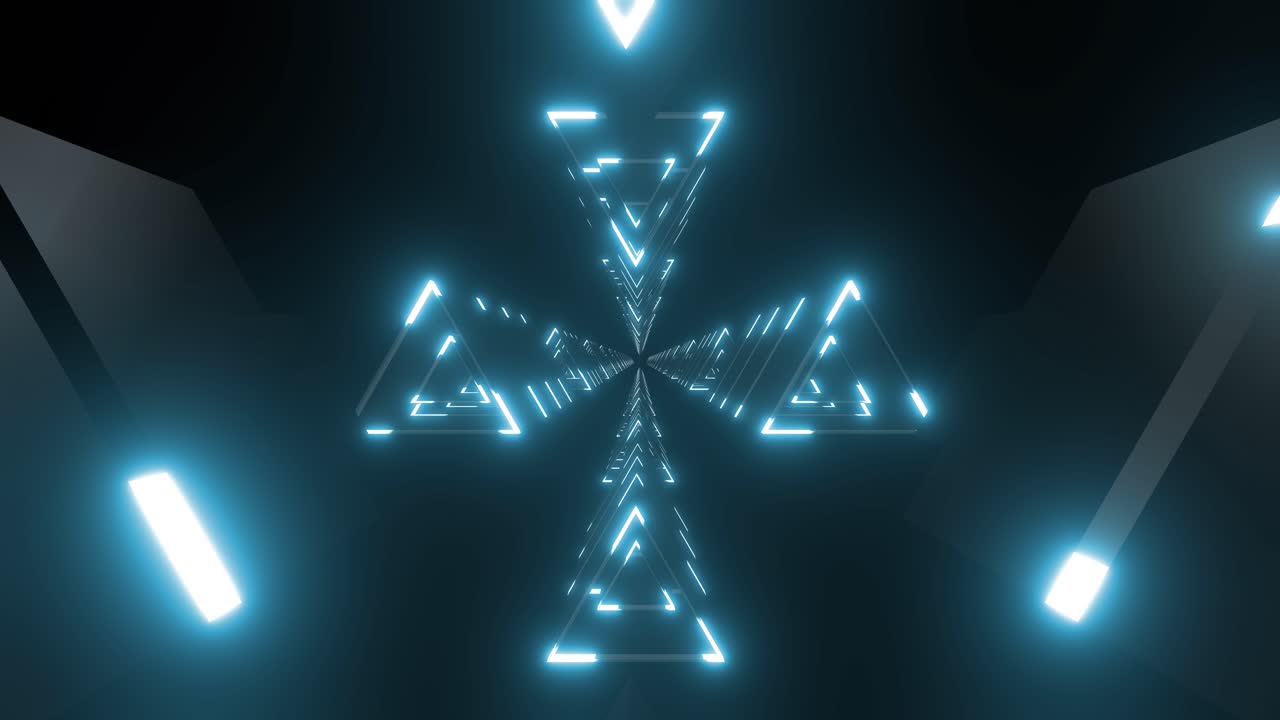 túnel de triángulo brillante abstracto