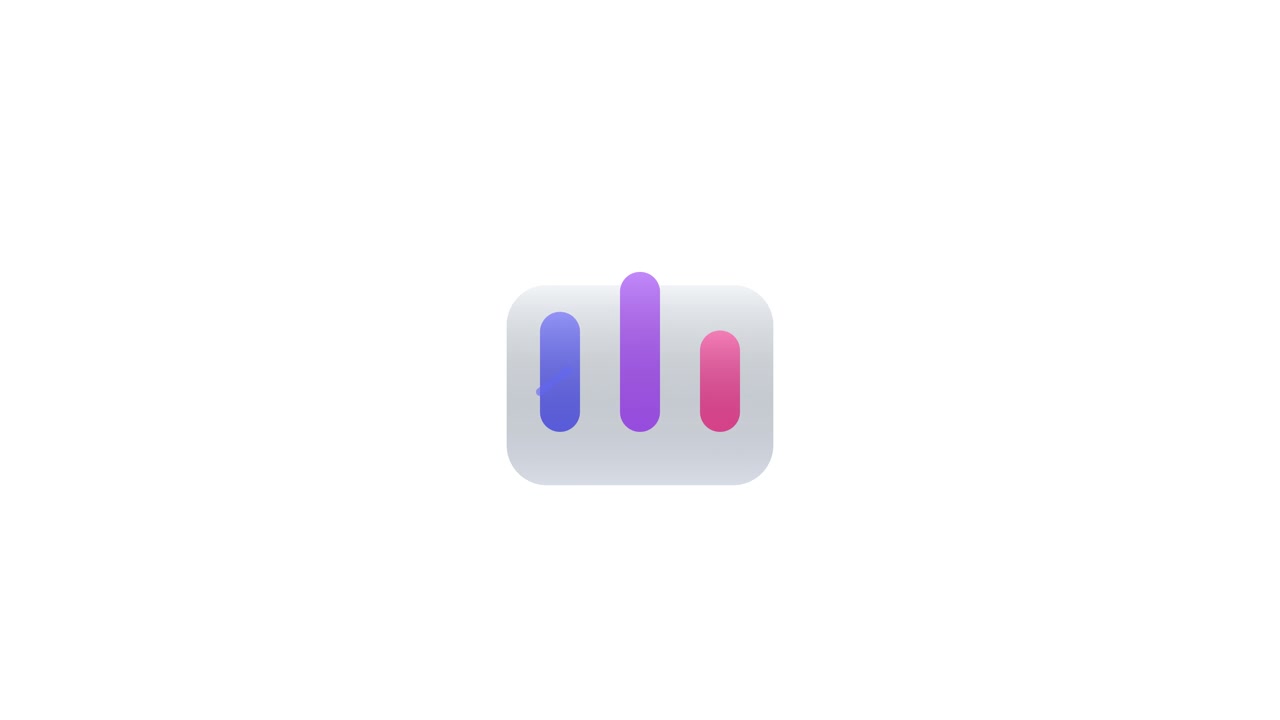 Animated Bar Chart Icon Growing on White Background