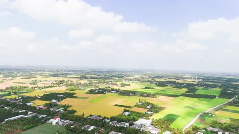 aerial view dolly of long an, vietnam.