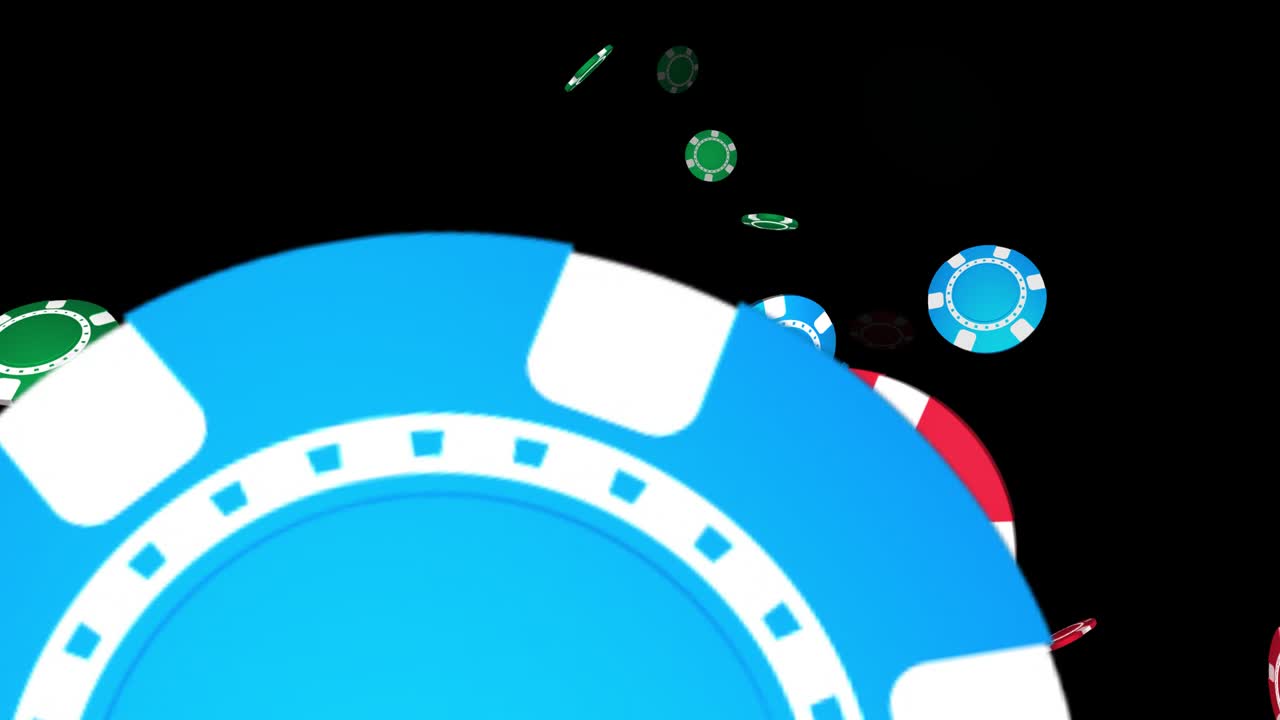 3d 포커 은 녹색 화면에서 부드럽게 나타나고, 날아가고 회전합니다. 색의 카지노 도박 은 천천히 떨어집니다. 포커 칠의 근접 시각. 포커 또는  게임. 4k 애니메이션. 알파 채널.
