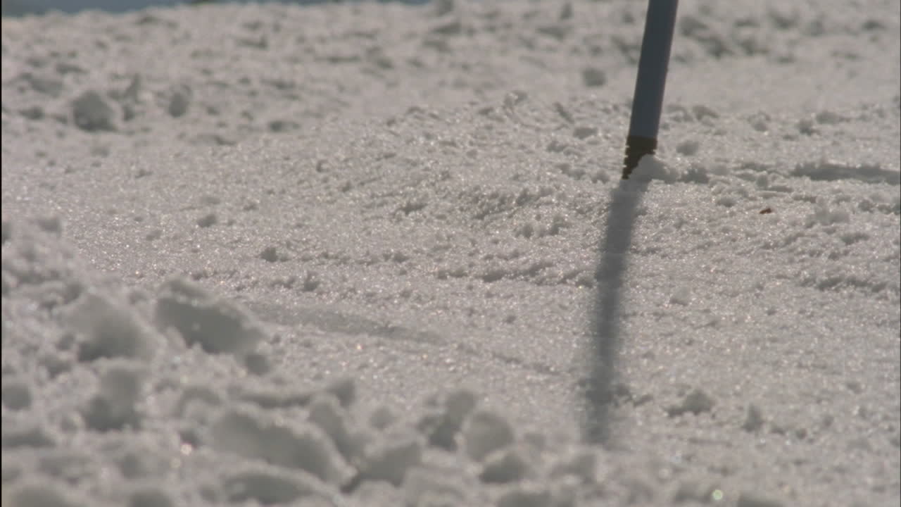 un esquiador corre cuesta abajo pasando un poste de slalom