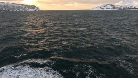 aerial view, norwegian sea, tromso, northern norway.