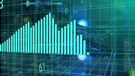 Animation-Der-Statistischen-Datenverarbeitung-über-Ein-Grid-Netzwerk-Vor-Der-Nahaufnahme-Eines-Computerservers