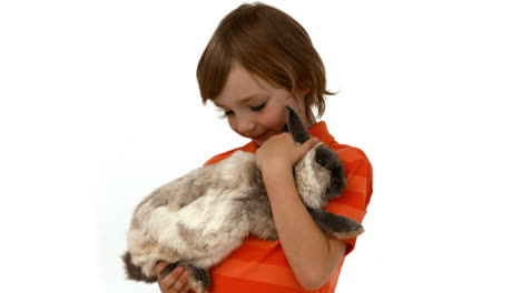 Cute-boy-with-pet-rabbit