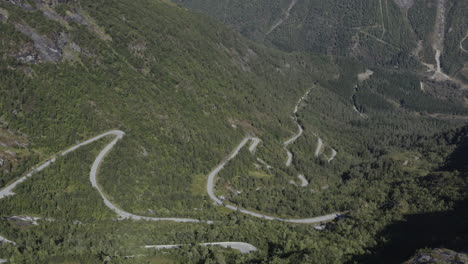 serpentine mountain road in norway