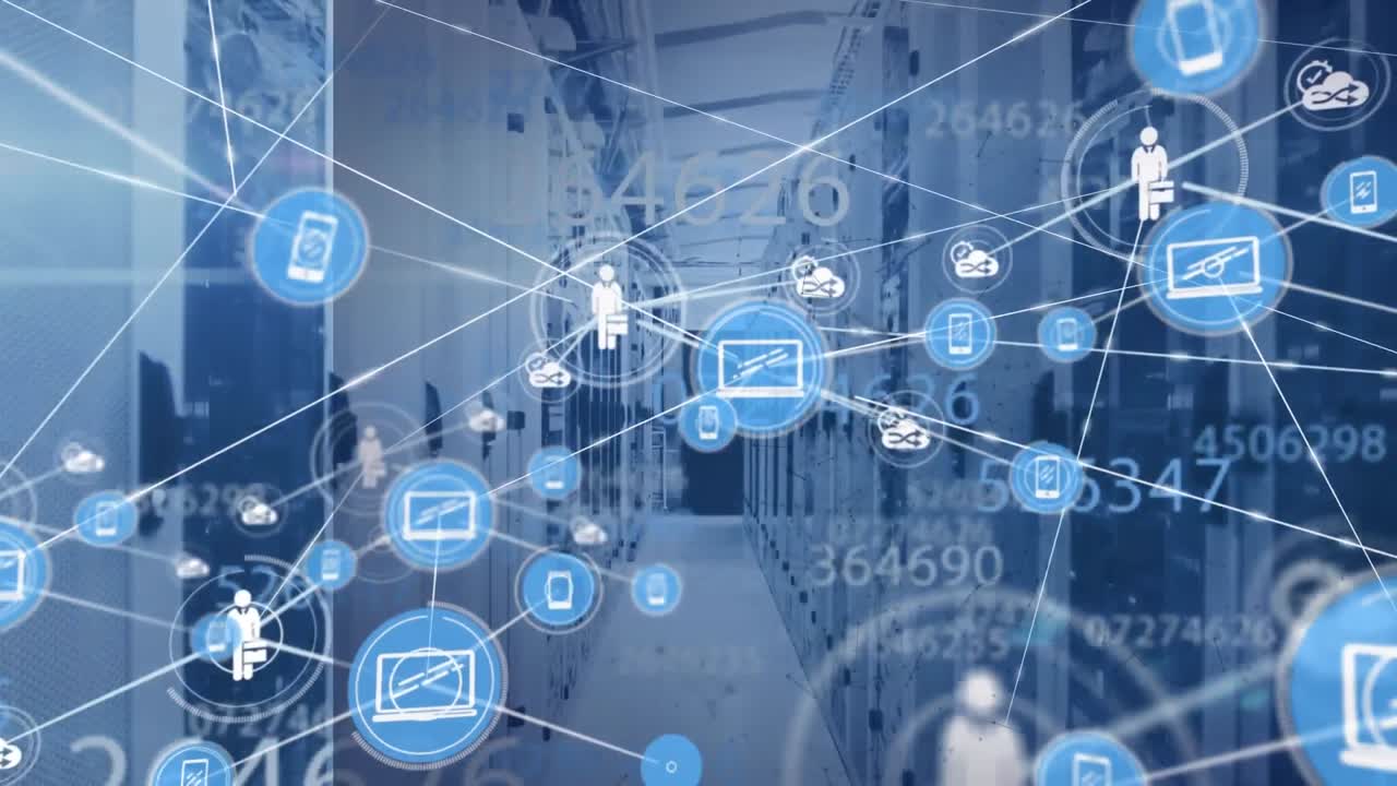 연결된 아이콘의 애니메이션과 서버 에 대한 바와 함께 증가하는 숫자