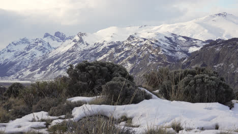 scenic panoramic view of snowcapped mountains in the santa cruz province, el chalten, argentina, patagonia