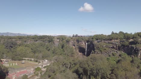 Waterfall from the basalt prisms geological formation, zip line, San Miguel Regla, Mexico 3