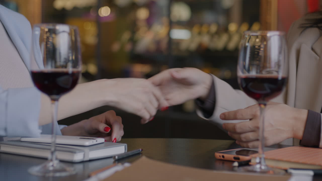 Businesswomen Meeting in a Restaurant