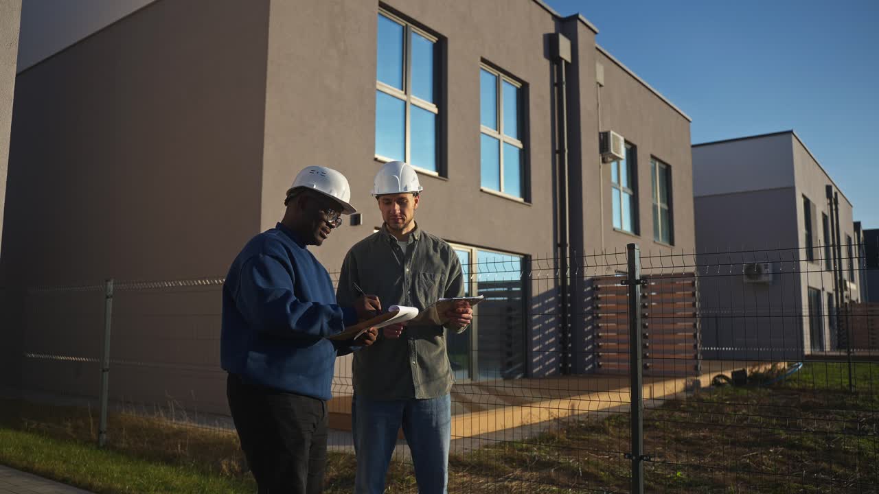 Two Engineers Inspecting a Construction Site