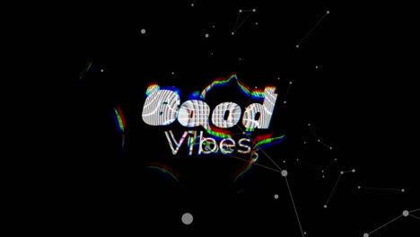 Animation-of-good-vibes-text-over-glowing-moving-wave-on-black-background