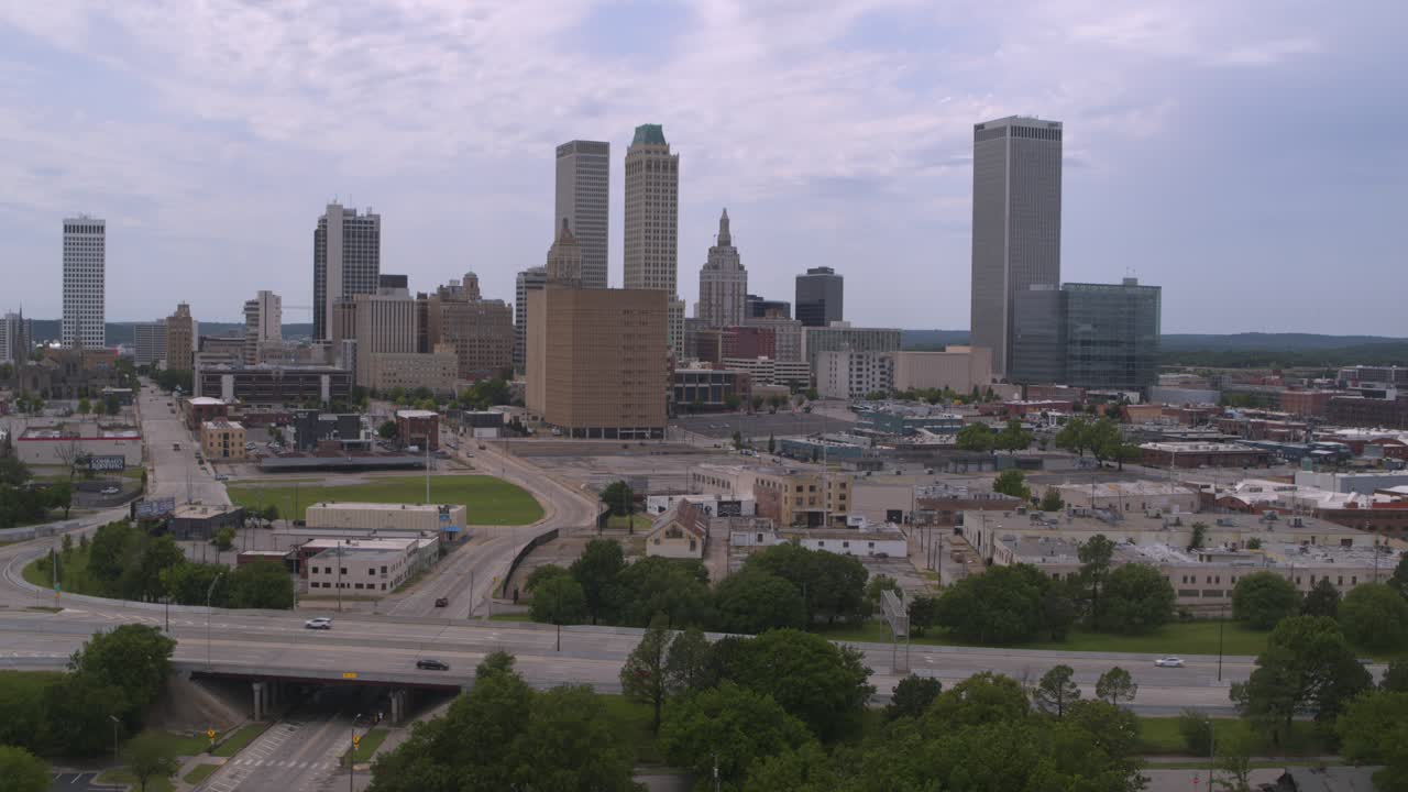 Aerial Footage of Tulsa Cityscape