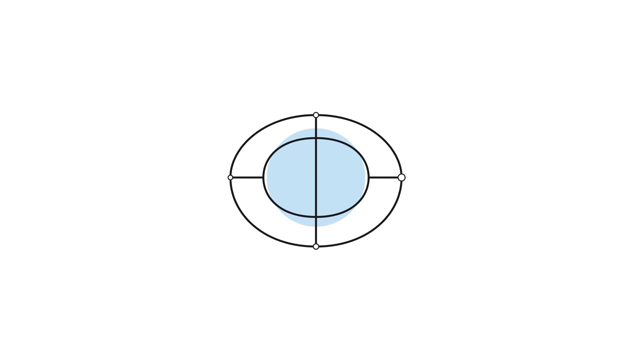Minimalist Animated Graphic of a Growing Oval Shape