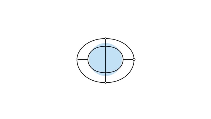 Minimalist Animated Graphic of a Growing Oval Shape