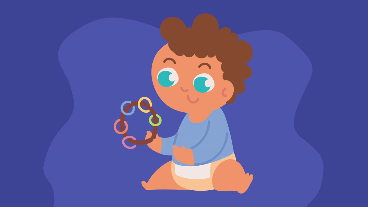 bebé jugando con un cascabel