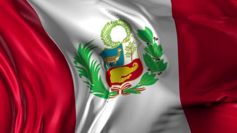 beautiful 3d animation of peru flag in loop mode