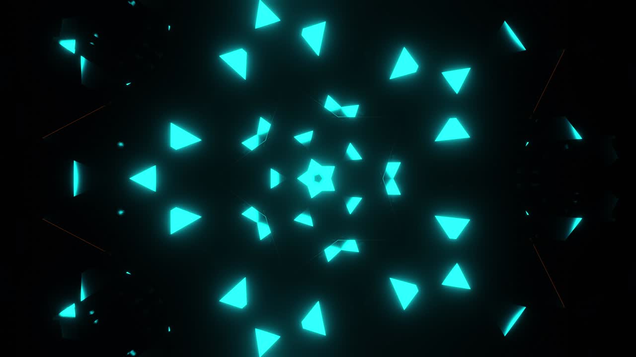 Festive neon animation of flying neon lights